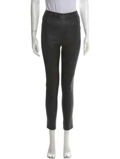 Pre-owned Remain Birger Christensen Leather Skinny Leg Pants In Black