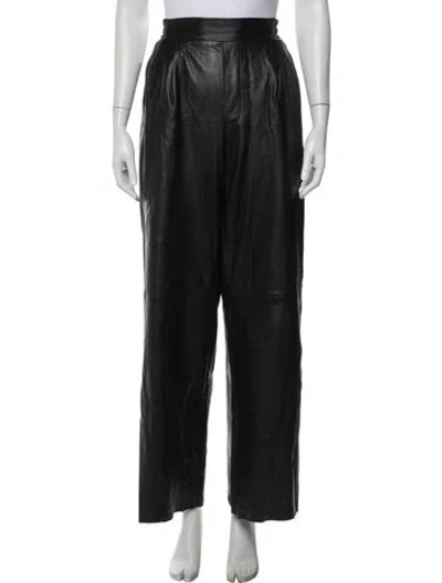 Pre-owned Remain Birger Christensen Leather Straight Leg Pants In Black