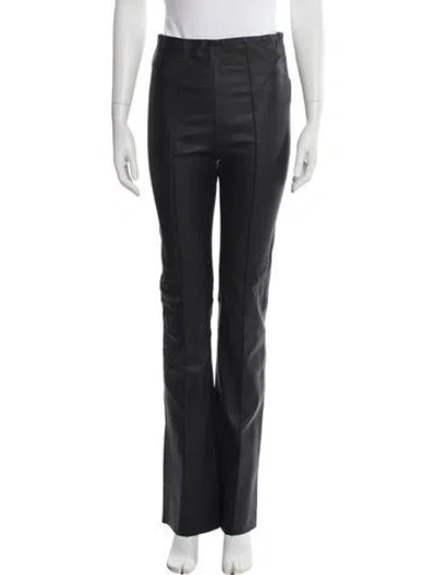 Pre-owned Remain Birger Christensen Leather Straight Leg Pants In Black