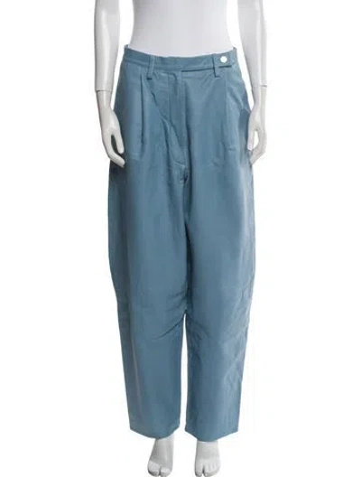 Pre-owned Remain Birger Christensen Leather Straight Leg Pants In Blue