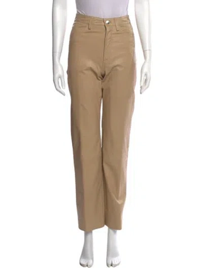 Pre-owned Remain Birger Christensen Leather Straight Leg Pants In Neutral