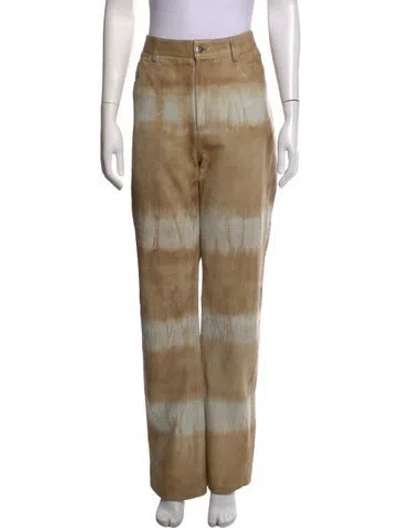 Pre-owned Remain Birger Christensen Leather Straight Leg Pants In Neutrals
