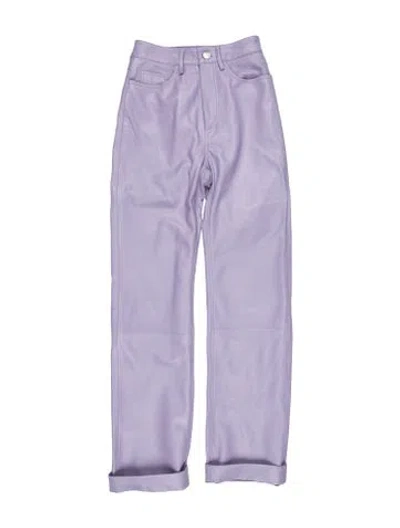Pre-owned Remain Birger Christensen Leather Straight Leg Pants In Purple