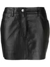 Remain Birger Christensen Leather Straight Miniskirt In Black