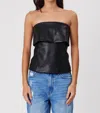 Remain Birger Christensen Leather Strapless Bodice Top In Black