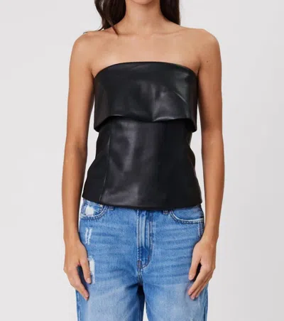 Remain Birger Christensen Leather Strapless Bodice Top In Black
