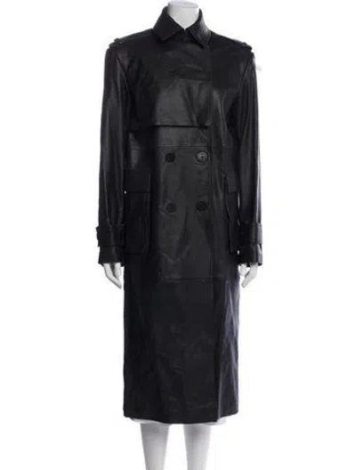 Pre-owned Remain Birger Christensen Leather Trench Coat In Gray