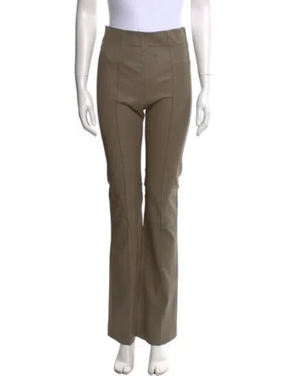 Pre-owned Remain Birger Christensen Leather Wide Leg Pants In Green