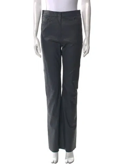 Pre-owned Remain Birger Christensen Leather Wide Leg Pants In Green