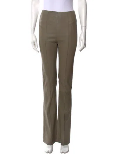 Pre-owned Remain Birger Christensen Leather Wide Leg Pants In Green