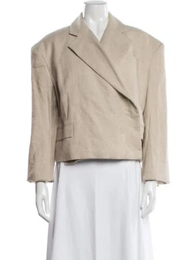 Pre-owned Remain Birger Christensen Linen Blazer W/ Tags In Neutral