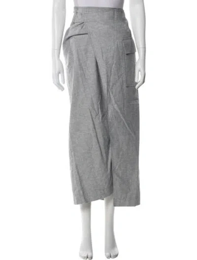 Pre-owned Remain Birger Christensen Linen Midi Length Skirt W/ Tags In Gray