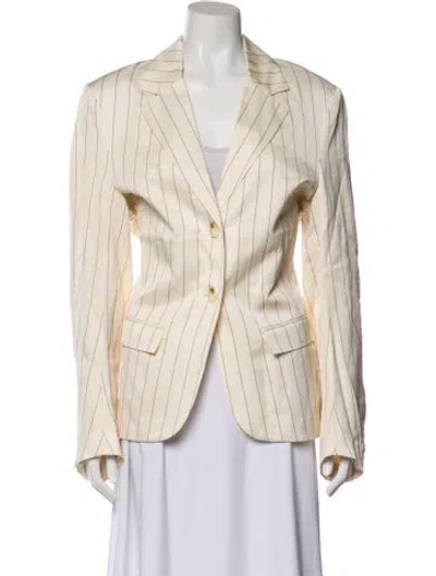 Pre-owned Remain Birger Christensen Linen Striped Blazer In Neutral