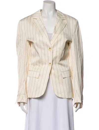 Pre-owned Remain Birger Christensen Linen Striped Blazer In Neutral