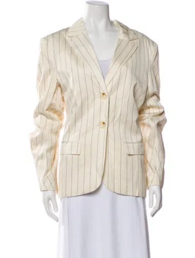 Pre-owned Remain Birger Christensen Linen Striped Blazer In Neutral