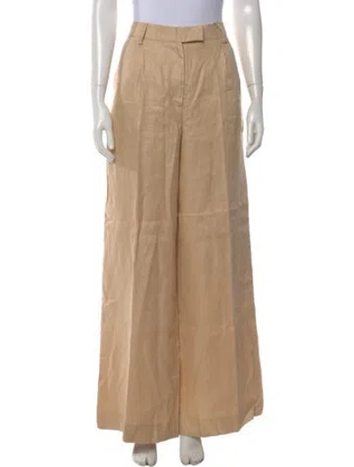 Pre-owned Remain Birger Christensen Linen Wide Leg Pants In Neutral