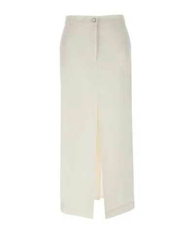 Remain Birger Christensen Logo Button Skirt In White