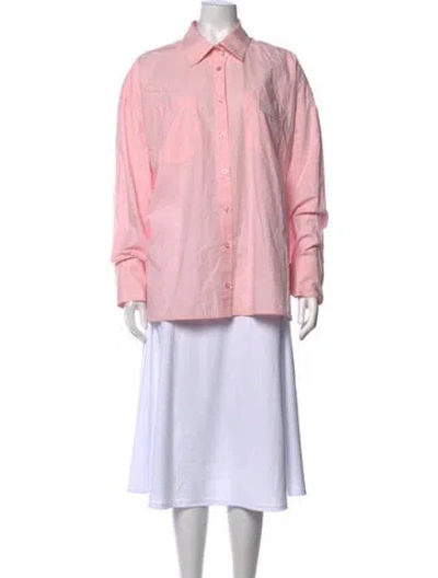 Pre-owned Remain Birger Christensen Long Sleeve Button-up Top In Pink