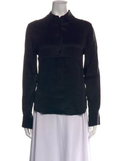 Pre-owned Remain Birger Christensen Long Sleeve Button-up Top W/ Tags In Black
