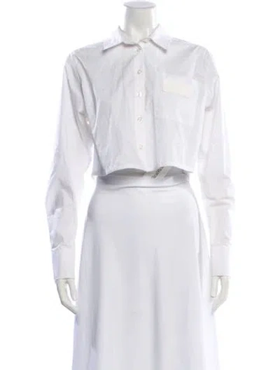 Pre-owned Remain Birger Christensen Long Sleeve Button-up Top In White
