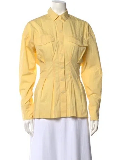Pre-owned Remain Birger Christensen Long Sleeve Button-up Top In Yellow