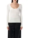 Remain Birger Christensen Remain Long Sleeve Jersey Top In Cloud White