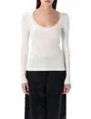 Remain Birger Christensen Remain Long Sleeve Jersey Top In Cloud White