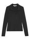 Remain Birger Christensen Long-sleeve Polo Top In Black