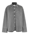 Remain Birger Christensen Long-sleeved Denim Jacket In Gray