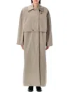 Remain Birger Christensen Remain Trench Coat With Cropped Overlay And Classic Collar