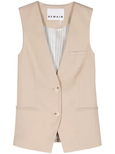 Remain Birger Christensen Masja 2 Colourblock Waistcoat In Neutrals