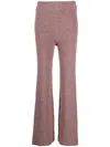 Remain Birger Christensen Purple Ribbed Mélange Flared Trousers In Violett