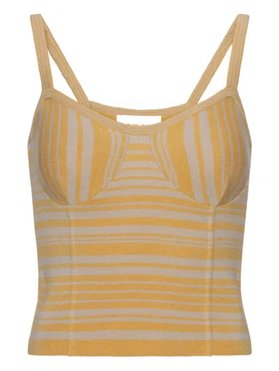 Remain Birger Christensen Michele Striped Knit Tank Top In Orange