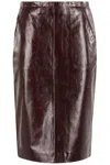 Remain Birger Christensen Remain Midi Leather Skirt In Brown