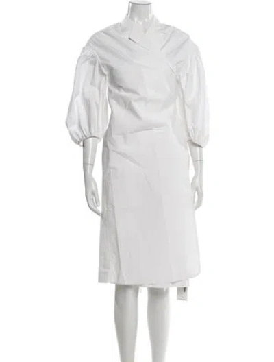 Pre-owned Remain Birger Christensen Midi Length Dress In White