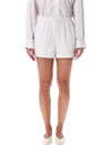 Remain Birger Christensen Multicolor Striped Poplin Shorts In White