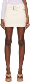 Remain Birger Christensen Off-white Belted Miniskirt In 11-0103 Egret