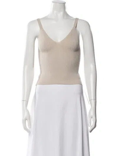 Pre-owned Remain Birger Christensen Off-the-shoulder Short Sleeve Crop Top In Neutrals