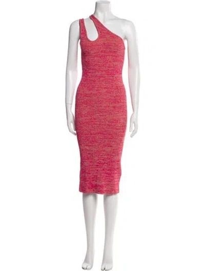 Pre-owned Remain Birger Christensen One-shoulder Midi Length Dress In Pink