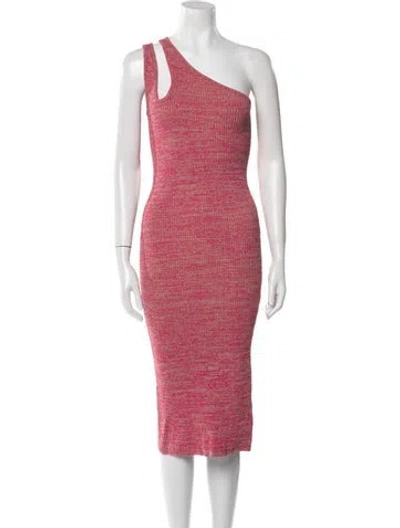 Pre-owned Remain Birger Christensen One-shoulder Midi Length Dress In Pink
