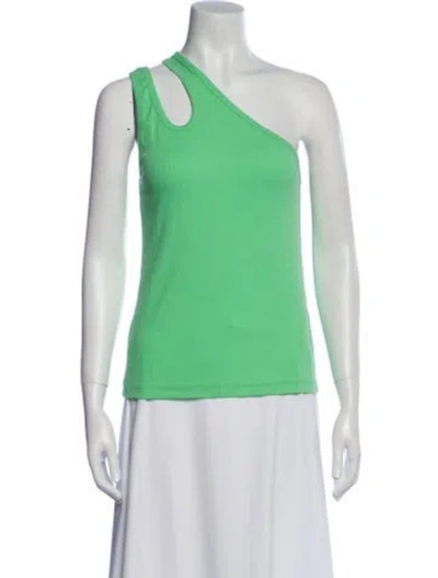 Pre-owned Remain Birger Christensen One-shoulder Sleeveless Top In Green