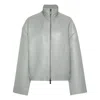 Remain Birger Christensen Bonded Leather Jacket In Grey