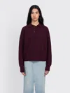 Remain Birger Christensen Oversize Polo Sweater In Burgundy