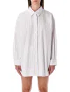 Remain Birger Christensen Remain Remain Oversized Multicolor Striped Shirt In White