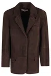 Remain Birger Christensen Remain Oversized Suede Blazer In Brown