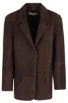 Remain Birger Christensen Remain Oversized Suede Blazer In Brown