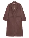 Remain Birger Christensen Padded-shoulder Wool Coat In Brown