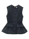 Remain Birger Christensen Waist Fitted Peplum Sleeveless Top In Blue
