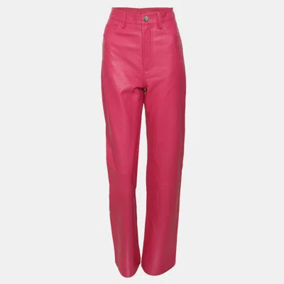 Pre-owned Remain Birger Christensen Pink Leather Pants M