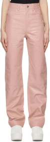 Remain Birger Christensen Pink Lynn Leather Trousers In Potpourri
